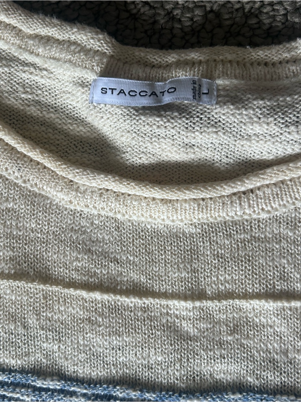Staccato Blue & Cream Striped Short-Sleeve Knit Top - Picture 6 of 9